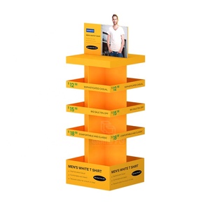 Tùy chỉnh hiện đại 4-Sided tông <span class=keywords><strong>Rack</strong></span> hiển thị cho T-Shirts fsdu quần áo tầng hiển thị Kệ sóng giấy hiển thị đứng - Product Image 6