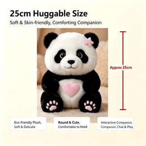 Peluche de Panda Cariñoso para Compañía, Abrazos y Calma, con Corazón LED de Poliéster, Ideal para Fiestas - Product Image 4