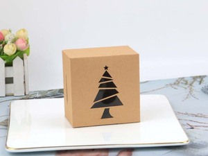 Christmas Chocolate Cookie Kraft Paper Gift Boxes Party Bakery Folding Cake Box with <b>Window</b> - Product Image 4