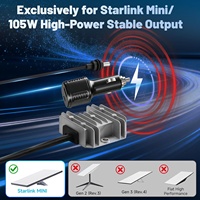 Adaptateur allume-cigare USB pour Starlink Mini avec affichage numérique, convertisseur élévateur de tension 12V 24V vers 30V et câble d'alimentation CC