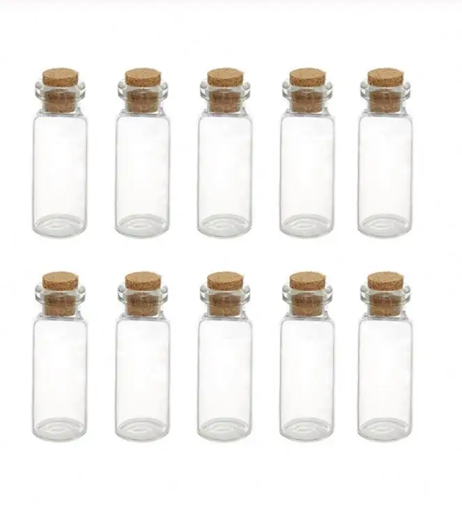 Mini Small Tiny Clear Cork Stopper Glass Wishing Bottles Transparent Glass Jar Cork Bottle