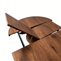 Table à manger extensible de 57 à 63 pouces pour 4 à 6 personnes, table à dîner ovale moderne pour cuisine avec feuilles papillon, table en MDF gain de place en noyer