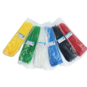 China factory supplier nylon 66 pa 66 material cable tie plastic cable clamp strap wraps zip ties