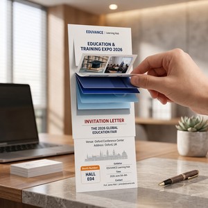 Tarjeta de Información para Ferias Educativas con Pestañas de Catálogo de Cursos, Detalles de Becas y Enlaces para Programar Recorridos por el Campus - Product Image 2