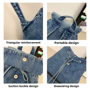 Mochilas <span class=keywords><strong>de</strong></span> Mezclilla Casuales y Modernas para Mujer al por Mayor, con Gran Capacidad, Personalizadas, para Estudiantes Escolares - Product Image 3
