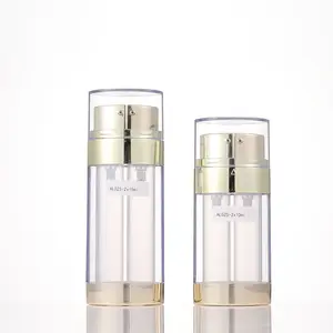 Individuelle 15 ml 20 ml Acryl PP Doppelkammer Pump Lotion Doppelrohr dosierende kosmetische durchsichtige luftlose Flasche für Hautpflegeverpackung