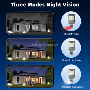 كاميرا مراقبة هونغناير 12 ميجابكسل 3 عدسات لاسلكية تعمل بالطاقة الشمسية V380 Pro، كاميرا خارجية بتقنية الواي فاي و4G لبطاقة SIM، إضاءة شارع بالطاقة الشمسية مع كاميرا CCTV - Product Image 5