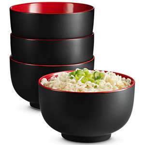 Fabbrica all'ingrosso 5.5 pollici nero e rosso stile giapponese Ramen scodella zuppa eco-friendly melamina per le occasioni di festa - Product Image 1