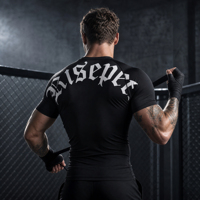 Rashguard de compression pour homme pour MMA, avec empiècements en mesh, anti-humidité, léger, pour le Jiu-Jitsu Brésilien