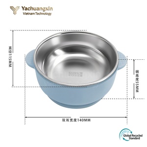 Stainless Steel Eco-Friendly Portable Outdoor Dinnerware <b>Set</b> with Bowl Lid Utensils (Spoon/Fork/Knife/Chopsticks) Navy Blue - Product Image 3