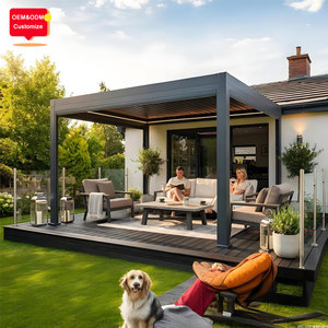 Gazebo Elettrico da Esterno Impermeabile, Archi da Giardino con Telecomando, Veranda Antipioggia, Pergola Bioclimatica in Alluminio con Lamelle Orientabili - Product Image 2