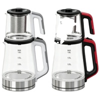 Bouilloire à thé portable multifonctionnelle à ébullition rapide avec contrôle de la température, corps en verre de haute qualité