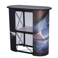 Table de réception magnétique pliable en aluminium, comptoir rond portable, présentoir de réception, avec étagère, 1 pièce