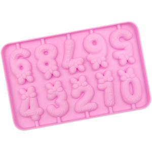 Moule à sucette en silicone 0-9 en stock pour château à sucre, outil de bricolage pour bonbons au lait et <span class=keywords><strong>fromage</strong></span> sans bâton - Product Image 2