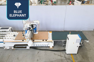 Màu Xanh voi CNC hiệu quả đồ nội thất dây chuyền sản xuất cửa tủ máy làm tốt nhất máy khoan CNC với nhãn - Product Image 5