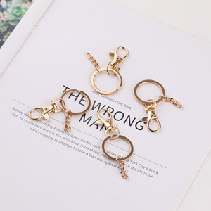 <b>Metal</b> Keychain Hook with Flat Chain Gold White Bronze Plated Colorful DIY Bag & Car Accessory Spring 2024 - Product Image 3