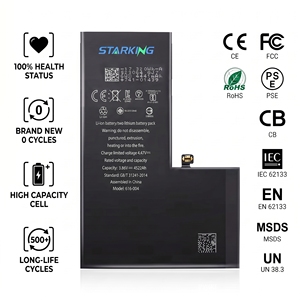 <span class=keywords><strong>Batterie</strong></span> de remplacement neuve 0 cycle 100 % fonctionnelle pour <span class=keywords><strong>iPhone</strong></span> <span class=keywords><strong>12</strong></span> 13 Pro 14 15 Pro Max avec outil et autocollant, sans fenêtre pop-up - Product Image 1