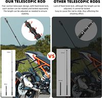 Soporte para Motocicleta BRDRC Insta360 X4/X5/X6, Abrazadera para Manillar, Kit de Palo Selfie Invisible para Accesorios de Cámara OSMO 360