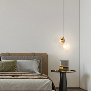 Lampes suspendues d'intérieur, style nordique, salon, îlot de cuisine, éclairage moderne, dégradé - Boule de verre colorée, suspension - Product Image 3