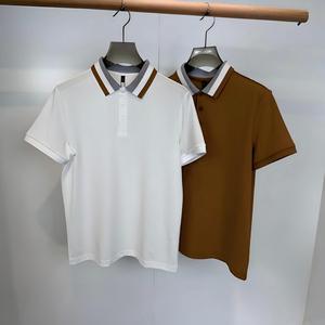Polo de luxe pour homme <span class=keywords><strong>en</strong></span> coton respirant, anti-boulochage, couleur unie, col rabattu, idéal pour le golf, le bureau ou les occasions décontractées - Product Image 1