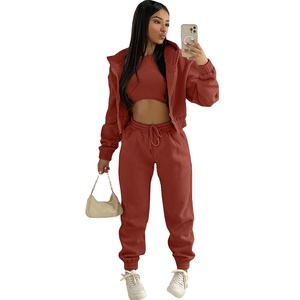 Completo Sportivo Casual da <span class=keywords><strong>Donna</strong></span>, <span class=keywords><strong>Tuta</strong></span> Due Pezzi con Top a Fascia e <span class=keywords><strong>Pantaloni</strong></span> Cargo - Product Image 1