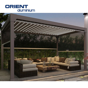 Đẹp chất lượng phổ biến gian hàng với ánh sáng LED hiện đại ngoài trời Vườn cổ điển màu xanh lá cây kim loại thép rèn sắt <span class=keywords><strong>gazebo</strong></span> để bán - Product Image 2