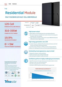 Panel Solar Residencial Trinasolar TSM-DD06M05II Serie Completa 310W-335W Módulo Monocristalino de Media Celda PERC - Product Image 3