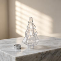 Bouteille de thé au lait en forme de sapin de Noël, créative, transparente, en PET de qualité alimentaire, imprimée sérigraphiée, avec bouchon à vis – Meilleure vente
