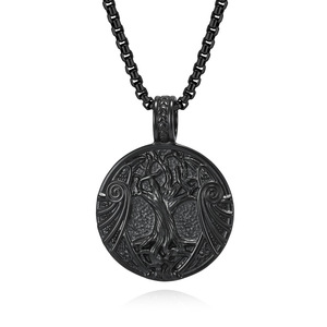 New Nordic-style vintage Viking letter Tree of Life <b>titanium</b> steel necklace, Dongguan factory jewelry wholesale. - Product Image 5