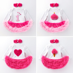 Birthday Romper Baby Girl Flower Romper Set Baby Summer Outfit Clothes Tutu Dress <b>Bodysuit</b> Short Sleeve Rompers - Product Image 2