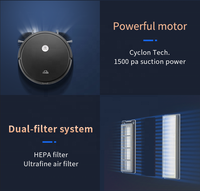 Robot Vacuum Cleaner Otomatis dengan Navigasi Acak, Filter HEPA & Motor Sikat Kering, Fungsi Menyapu, Colokan EU/US untuk Rumah