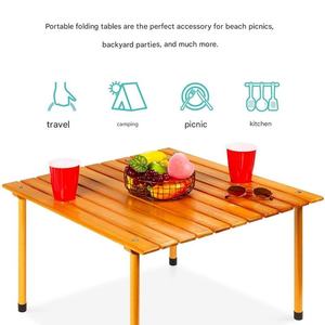 Conjunto de <span class=keywords><strong>Mesa</strong></span> <span class=keywords><strong>y</strong></span> <span class=keywords><strong>Sillas</strong></span> Plegables para Exteriores, <span class=keywords><strong>Mesa</strong></span> de Madera Portátil para Acampar, Hacer Picnic <span class=keywords><strong>y</strong></span> Barbacoa - Product Image 6