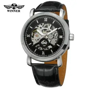 WINNER 8115 wholesale China male mechanism watch best power Genuine Leather Strap Waterproof auto self winding small reloj watch