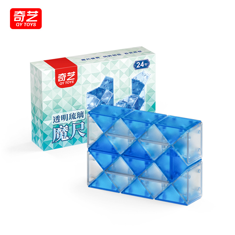 Règle Magique en Verre Qiyi 24 Segments - Bleu Transparent