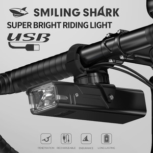 Smiling Shark <b>Bicycle</b> Front <b>Light</b> Q6 Rechargeable LED Aluminum Alloy IPX4 Waterproof 4 Modes - Product Image 4