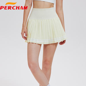 Conjunto Deportivo 2 en 1 para Mujer, Falda y Pantalones Cortos con Cintura Elástica Transpirable, para Tenis, Running, Gimnasio, Spandex/Poliéster, Logotipo Frontal - Product Image 2