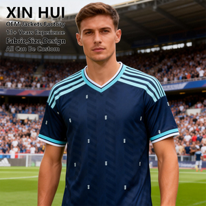 Camiseta de Fútbol Retro Personalizada con Logotipo, Uniforme Deportivo para Hombre, de Secado Rápido, para Entrenamiento de Equipo, en Cuero/Algodón - Product Image 2