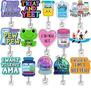 Accessoires cadeaux en acrylique personnalisés en gros, <span class=keywords><strong>lettres</strong></span> mignonnes, badge d'infirmière, clip de défilement - Product Image 1