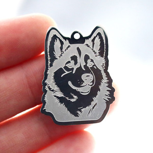 Qiandi <span class=keywords><strong>Alaskan</strong></span> malamute Mặt dây chuyền vòng cổ, phụ nữ thép không gỉ trang sức, dễ thương con chó động vật phụ kiện tự làm - Product Image 2
