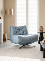 Fauteuil individuel minimaliste italien pour salon, design Bauhaus du milieu du siècle, chaise longue pivotante en acier inoxydable de qualité supérieure