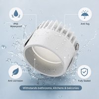 Spot encastré LED anti-éblouissement à coupelle profonde, lumière dissimulée COB, projecteur de plafond encastré 15W 24W 35W avec dissipateur thermique en aluminium pour design sans plafond apparent