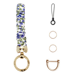 Porte-clés multifonctionnel élastique avec nœud en strass, bracelet de poignet, sangle pour téléphone portable, cordon pour smartphone, breloque - Product Image 1