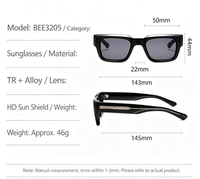 Lunettes de soleil rectangulaires en gros pour hommes et femmes, monture épaisse vintage, lunettes de soleil tendance unisexe, lunettes d'extérieur, logo personnalisé