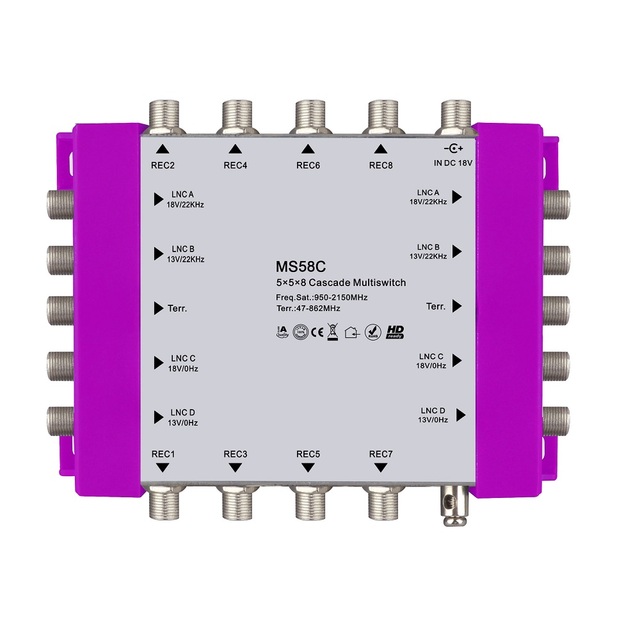 Multiswitch Satellite 5 in Series Multiswitch Cascadable Satellite TV Multiswitch
