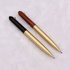 Wholesale Custom High End Wooden Ballpoint <b>Pens</b> 0.5MM Enduring Education Industry Gifts Bullet Shaped <b>Multi</b>-<b>Colored</b> Ink Black - Product Image 3
