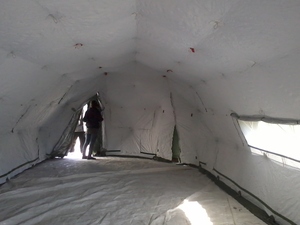 Grande tente d'urgence pour abri de secours en cas de catastrophe, logement temporaire, toile double couche en coton imperméable >3000mm, installation rapide - Product Image 6
