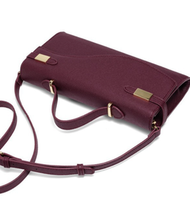 Bolso de Mano Tipo Clutch Morado de PU, Geométrico, Cuadrado, con Cierre de Botón, para Uso Diario y Nocturno - Product Image 3