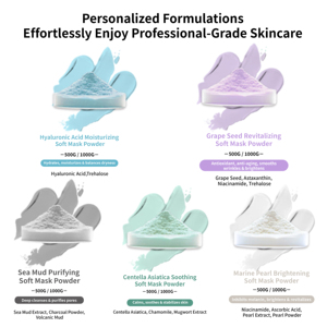 Bubuk Masker Wajah Profesional Centella Hyaluronic Acid Grape Seed Pearl <span class=keywords><strong>Hydrogel</strong></span> Peel off Face Mask Powder Masking Jelly - Product Image 5