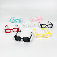Lunettes carrées colorées de 6,5 cm de large pour poupées Labubu en vinyle, accessoires en peluche, lunettes de soleil, décoration DIY pour poupées en coton de 10 cm