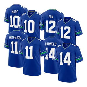 Heren 14 Sam Darnold 11 Jaxon Smith-Njigba 9 Walker III 10 Cooper Kupp Groothandel Goedkoop Topkwaliteit Gestikte American Football Jersey - Product Image 1